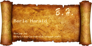 Berle Harald névjegykártya